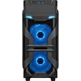 Sharkoon VG7-W Blue, Tower-Gehäuse schwarz, Seitenteil aus Acryl