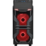 Sharkoon VG7-W Red, Tower-Gehäuse schwarz, Seitenteil aus Acryl