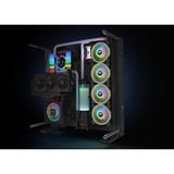 Thermaltake Riing Quad 12 RGB Radiator Fan TT Premium Edition 3 Pack, Gehäuselüfter schwarz, 3er Set, 1x Controller, 120 mm