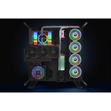 Thermaltake Riing Quad 12 RGB Radiator Fan TT Premium Edition 3 Pack, Gehäuselüfter schwarz, 3er Set, 1x Controller, 120 mm