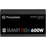 Thermaltake Smart RGB 600W, PC-Netzteil schwarz, 2x PCIe, RGB, 600 Watt