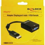 DeLOCK Adapter Displayport Stecker > VGA Buchse schwarz, 12cm