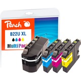 Peach Tinte Spar Pack PI500-210 kompatibel zu Brother LC-22UXLBK/LC-22UXL C/LC-22UXL M/LC22-UXL Y