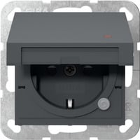 Gira Schutzkontaktsteckdose Typ F 16 Ampere 250 Volt mit Klappdeckel und Kontrolllicht anthrazit, Retail