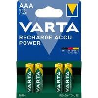 Varta Recharge Accu Power AAA 550 mAh, Akku 4 Stück, AAA