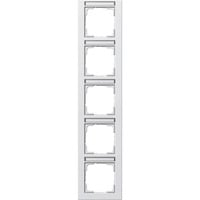 Gira Abdeckrahmen fünffach mit mattierter Oberfläche, Abdeckung weiß, Retail