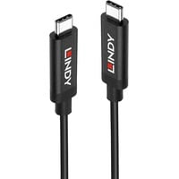 Lindy USB 3.2 Gen 2 Aktivkabel, USB-C Stecker > USB-C Stecker schwarz, 3 Meter, PD, Laden mit bis zu 60 Watt