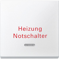 Merten Wippe Kontrollfenster Fenster Schalter Einsatz mit Aufdruck Heizung Notschalter weiß, Retail