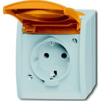 Busch-Jaeger Schutzkontaktsteckdose mit erhöhtem Berührungsschutz und Namensschild 20 EWN-14-53 blau, Retail