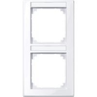 Merten Rahmen 2-fach mit Beschriftungsträger, glänzend, Typ 470225 weiß (glänzend), Retail