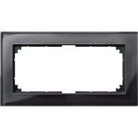 Merten Rahmen Glas zweifach ohne Mittelsteg schwarz (glänzend), Retail
