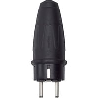 Merten Vollgummi Schutzkontaktstecker 3-polig 16 Ampere 250 Volt Typ 123851 schwarz, Retail