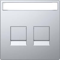 Merten Zentralplatte zwei fach für Modular Jack, Abdeckung edelstahl, Retail