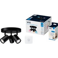 WiZ Bundle IMAGEO 3x einstellbarer Spot runde Platte + Bewegungssensor, LED-Leuchte schwarz