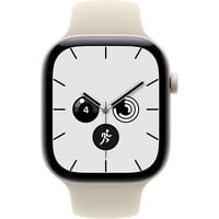 Apple Watch Series 12, Smartwatch weiß, Keramik, 46 mm, Sportarmband Sand S/M, Cellular