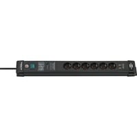Brennenstuhl Premium-Line Steckdosenleiste 6-fach schwarz, 3 Meter, 60.000A Überspannungsschutz, 2x USB-A