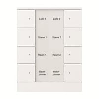 Busch-Jaeger Bedienelement achtfach mit integriertem KNX-Busankoppler und Beschriftungsfeld, Taster weiß (glänzend), Retail