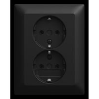 Busch-Jaeger Doppelsteckdose 202 EUJR-915 schwarz, Retail