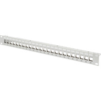 Digitus Modulares Patch Panel, 24-Port, unbestückt, Rack Mount, Patchpanel grau, 1 HE, für Keystone-Module