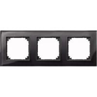 Merten Rahmen aus Glas, dreifach, waagerecht und senkrecht montierbar, glänzend, IP20 schwarz (glänzend), Retail