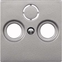 Merten Zentralplatte Aluminium für Antennendose Typ 297560 aus Thermoplast, matt, Unterputz aluminium, Retail