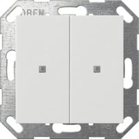 0 Taster mit Wippe zweifach für Gira One und KNX System 55 glänzend Kunststoff weiß (glänzend), Retail