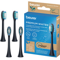 Beurer SC Bürstenköpfe Premium Whiten Green Planet, Aufsteckbürste schwarz, 4er Pack