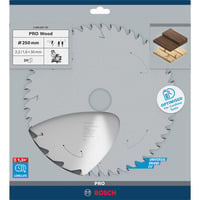 Bosch Professional PRO Wood cordless Kreissägeblatt, Ø 250mm, 24Z Bohrung 30mm, für Akku-Kappsägen