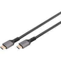 Digitus HDMI Ultra High Speed Anschlusskabel, mit Ethernet, UHD 8K schwarz/grau, 2 Meter, gesleevt
