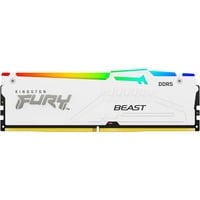 Kingston FURY DIMM 32 GB DDR5-6000, Arbeitsspeicher weiß, KF560C30BWA-32, FURY Beast RGB, INTEL XMP