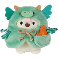 NICI Set Kuscheltier Eisbär Snono 8cm mit Flamme und Drachenkostüm in Geschenkbox beige