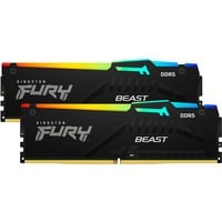 Kingston FURY DIMM 16 GB DDR5-6000 (2x 8 GB) Dual-Kit, Arbeitsspeicher schwarz, KF560C36BBEAK2-16, FURY Beast RGB, AMD EXPO