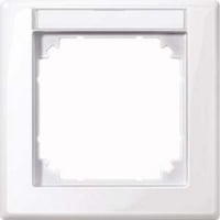 Merten Rahmen einfach mit Beschriftungsträger Typ 470125, glänzend, antibakteriell, Thermoplast weiß (glänzend), Retail