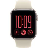 Apple Watch SE 3, Smartwatch silber, 44 mm, Sportarmband Sand S/M, Cellular