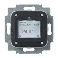 Busch-Jaeger Raumtemperaturregler Einsatz elektronisch mit Sollwertanzeige und Timer 1098 U-102, Heizungsthermostat schwarz, Retail