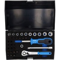GEDORE Steckschlüssel-Satz 1/4", 37-teilig, Werkzeug-Set mit Hebel-Umschaltknarre