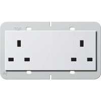 Gira Doppelsteckdose British Standard 13 Ampere weiß, Retail