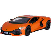 Jamara Lamborghini Revuelto Diecast, Modellfahrzeug orange, Maßstab 1:32, inkl. Knopfzellen, Rückzugmotor