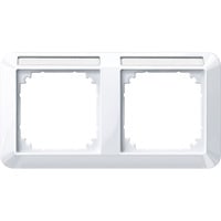 Merten Rahmen zweifach mit Beschriftungsträger weiß (glänzend), Retail