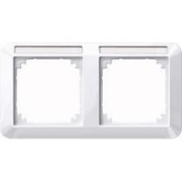 Merten Rahmen zweifach mit Beschriftungsträger weiß (glänzend), Retail