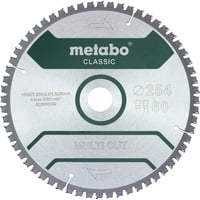 Metabo Kreissägeblatt "multi cut - classic", 254x30 Z60 FZ/TZ 5°neg für halbstationäre Kreissägen