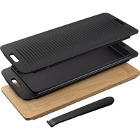 Otto Wilde Grillers Gusseisen-Pfannenset, 4-teilig, Grillplatte schwarz, für Gasgrill G32 Smart / Connected