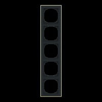 Busch-Jaeger Rahmen fünffach mit Dekorring gold, Retail