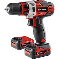 Einhell Akku-Bohrschrauber TE-CD 12/1 Li, 12Volt rot/schwarz, 2x Li-Ionen Akku 2Ah