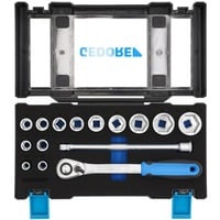 GEDORE Steckschlüssel-Satz 1/2", DMU-20, 15-teilig mit Umschaltknarre