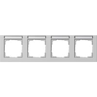 Gira Abdeckrahmen vierfach waagerecht mit Beschriftungsfeld, Abdeckung grau, Retail