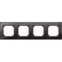 Merten Rahmen Glas vierfach für senkrecht und waagerecht Montage schwarz (glänzend), Retail