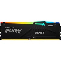 Kingston FURY DIMM 32 GB DDR5-6000  , Arbeitsspeicher schwarz, KF560C40BBA-32, FURY Beast RGB, INTEL XMP