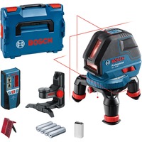 Bosch Linienlaser GLL 3-50 Professional, mit Empfänger, Kreuzlinienlaser blau/schwarz, L-BOXX 136, rote Laserlinien
