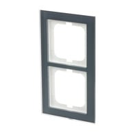 Busch-Jaeger Abdeckrahmen 2-fach, Abdeckung grau, Retail